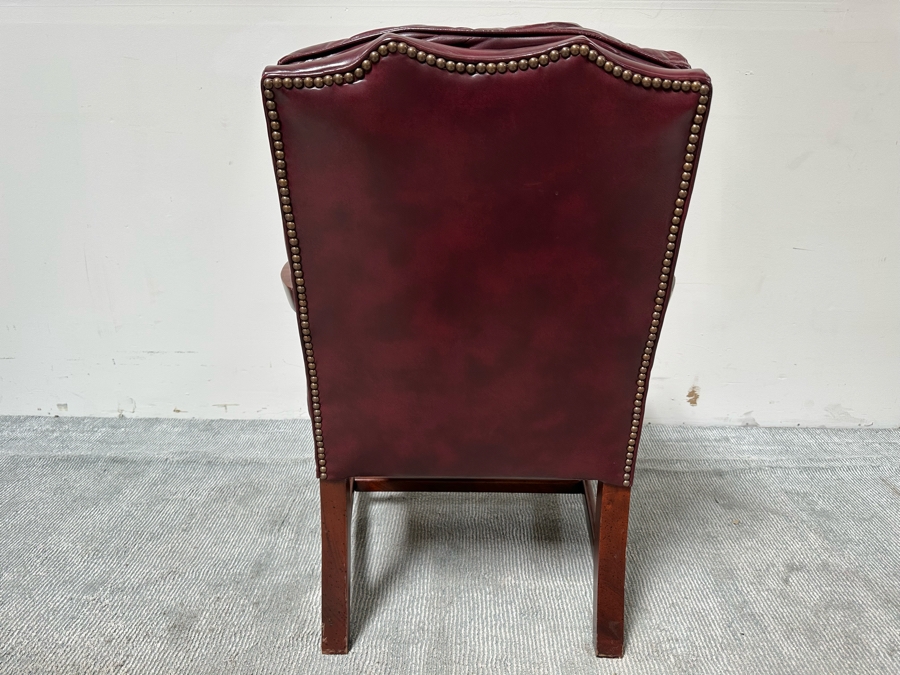 Classic Leather Armchair With Brass Nailhead Trim [Photo 6]