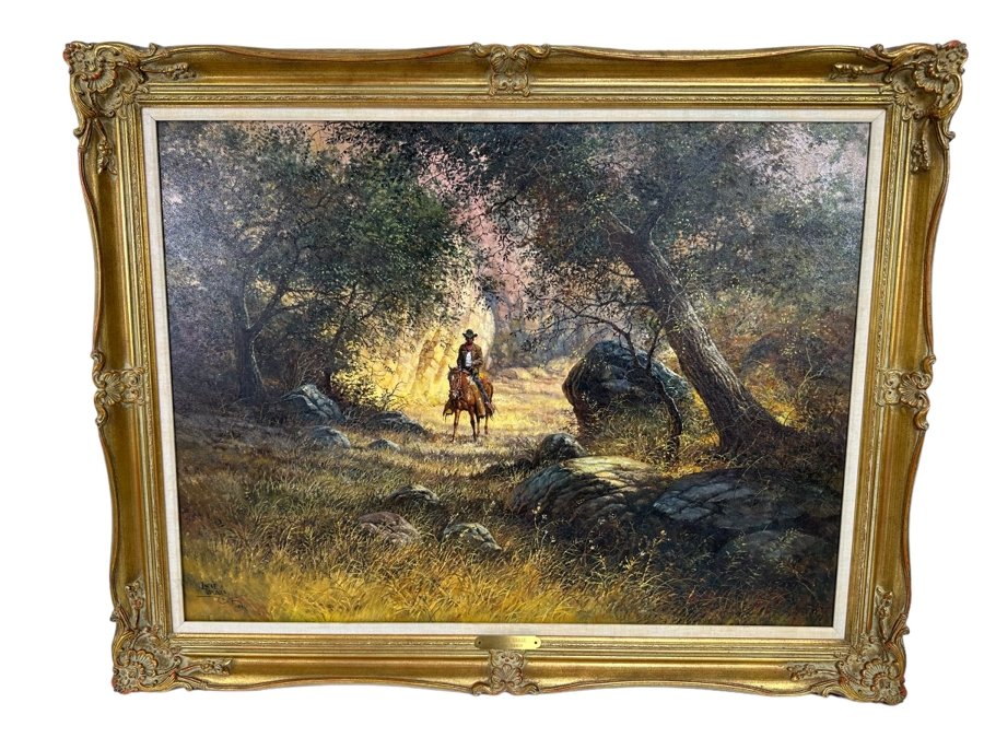 Jorge Tarallo (B. 1951, California / Uruguay) Original Oil Painting On Canvas Titled 'Into The Shade' 40 X 30 Framed 47 X 37 [Photo 1]