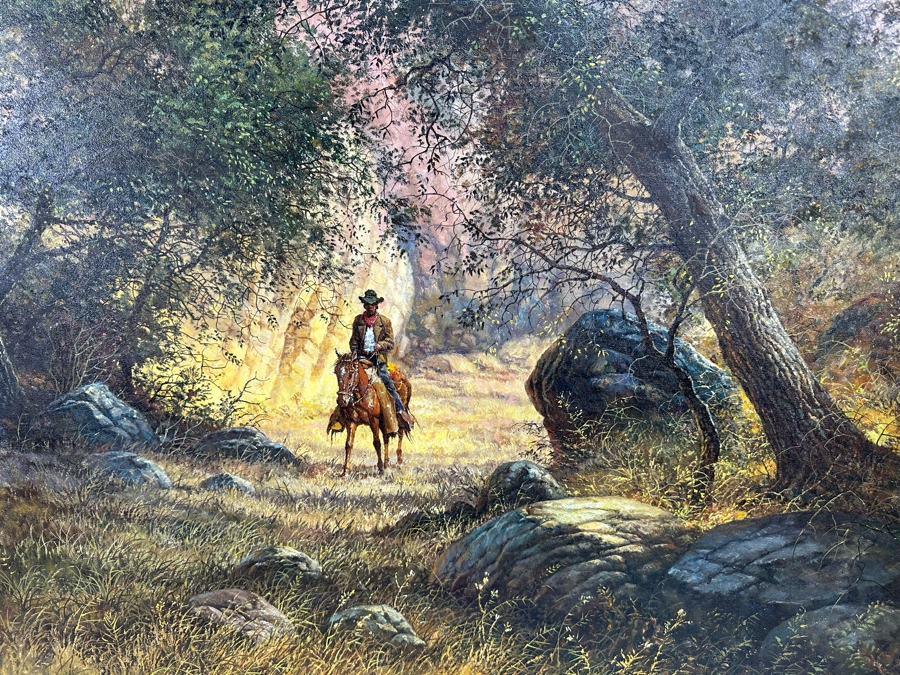 Jorge Tarallo (B. 1951, California / Uruguay) Original Oil Painting On Canvas Titled 'Into The Shade' 40 X 30 Framed 47 X 37 [Photo 6]