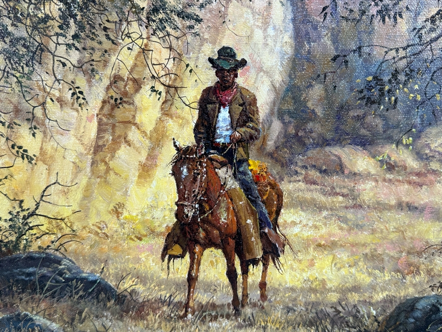 Jorge Tarallo (B. 1951, California / Uruguay) Original Oil Painting On Canvas Titled 'Into The Shade' 40 X 30 Framed 47 X 37 [Photo 5]