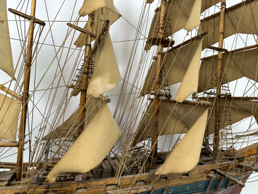 Large Wooden Sailing Ship Model 50W X 12D X 36H [Photo 13]