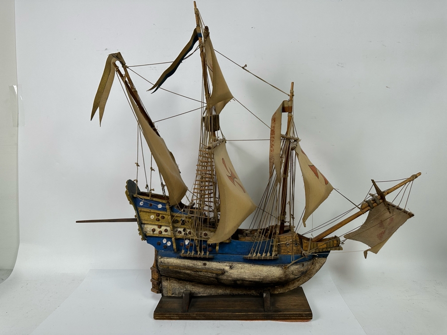 Wooden Sailing Ship Model 30W X 17D X 28H [Photo 4]