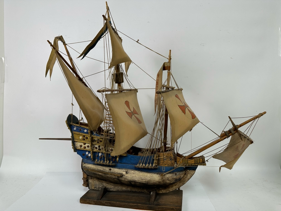 Wooden Sailing Ship Model 30W X 17D X 28H [Photo 2]