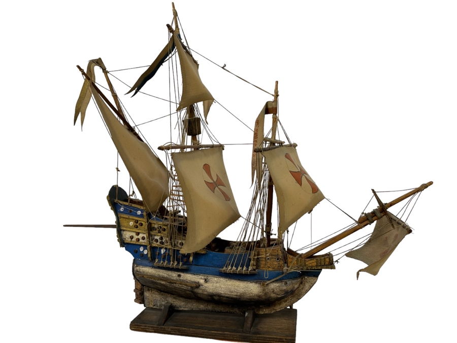 Wooden Sailing Ship Model 30W X 17D X 28H [Photo 1]