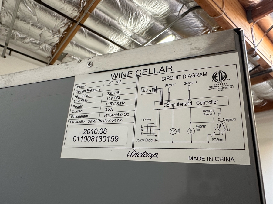 Vinotemp Wine Cellar Model VT-188 25.5W X 30D X 74.5H [Photo 9]