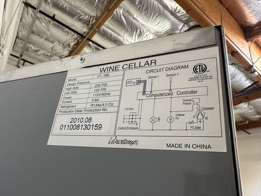 Vinotemp Wine Cellar Model VT-188 25.5W X 30D X 74.5H [Photo 8]