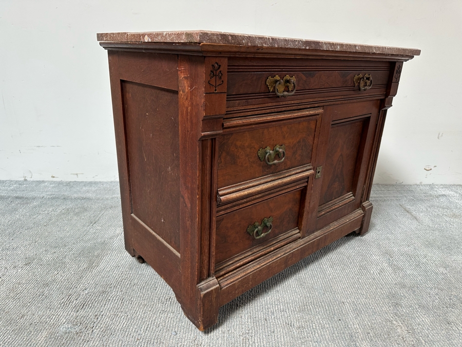 Antique Eastlake Dresser With Marble Top 36W X 20D X 29.5H [Photo 14]