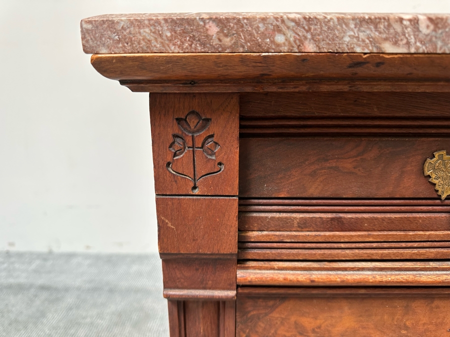 Antique Eastlake Dresser With Marble Top 36W X 20D X 29.5H [Photo 6]