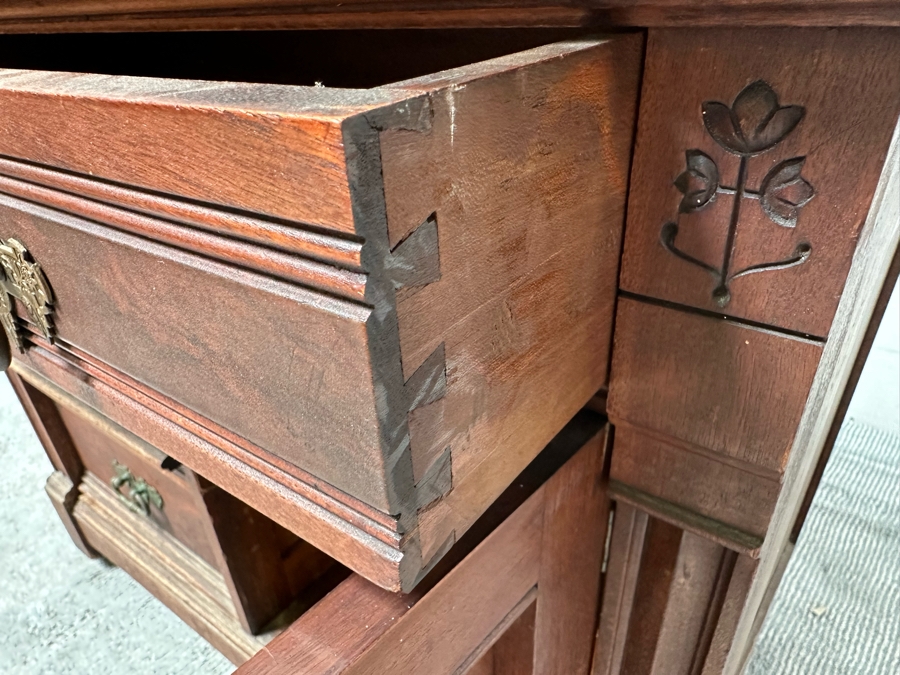Antique Eastlake Dresser With Marble Top 36W X 20D X 29.5H [Photo 12]