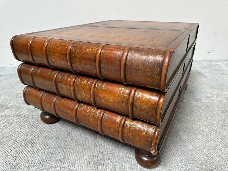 Theodore Alexander Large Six Drawer Scholars Library Books Coffee Table With Leather Top 36W X 26D X 19H [Photo 19]
