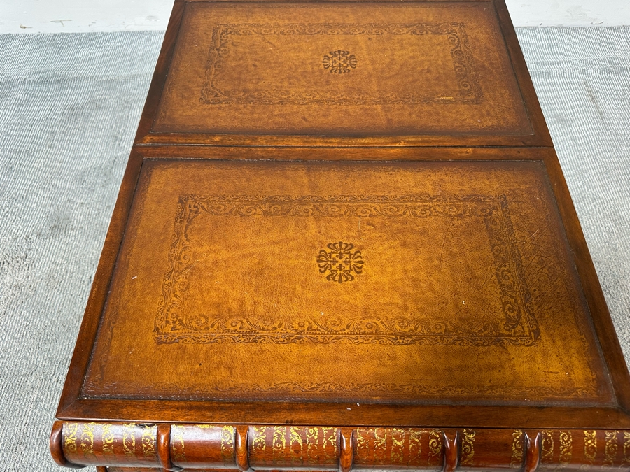 Theodore Alexander Large Six Drawer Scholars Library Books Coffee Table With Leather Top 36W X 26D X 19H [Photo 16]