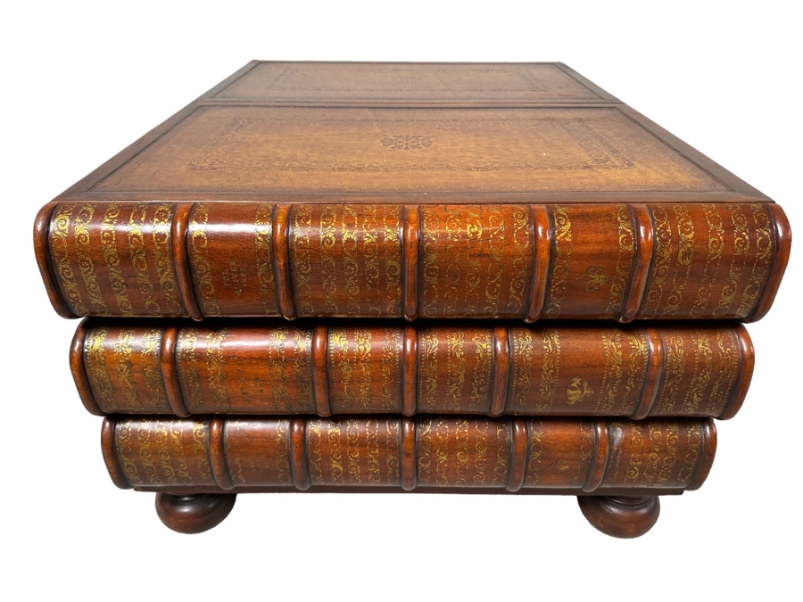 Theodore Alexander Large Six Drawer Scholars Library Books Coffee Table With Leather Top 36W X 26D X 19H [Photo 3]