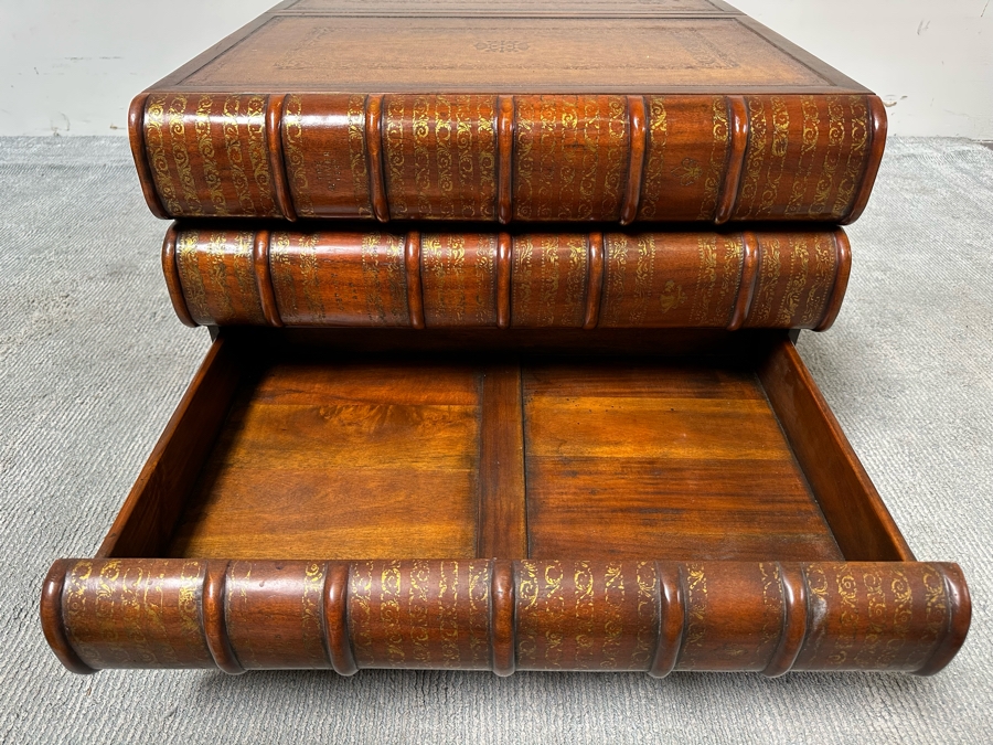 Theodore Alexander Large Six Drawer Scholars Library Books Coffee Table With Leather Top 36W X 26D X 19H [Photo 15]