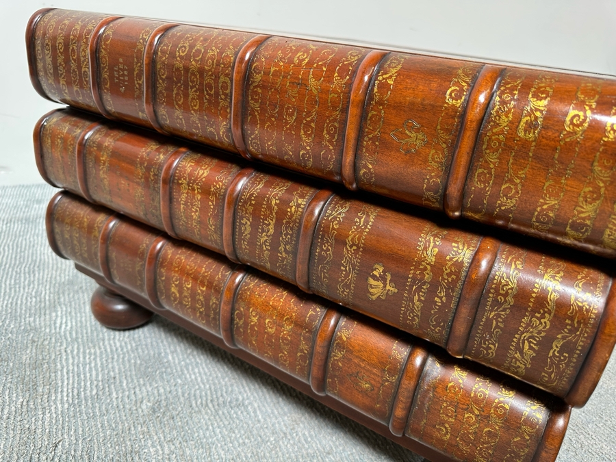 Theodore Alexander Large Six Drawer Scholars Library Books Coffee Table With Leather Top 36W X 26D X 19H [Photo 7]