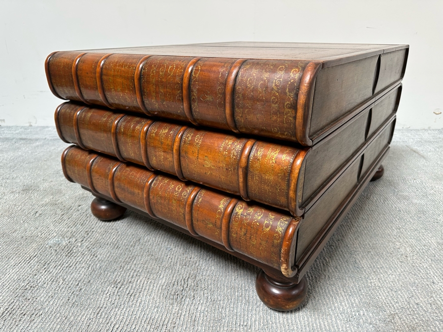 Theodore Alexander Large Six Drawer Scholars Library Books Coffee Table With Leather Top 36W X 26D X 19H [Photo 17]