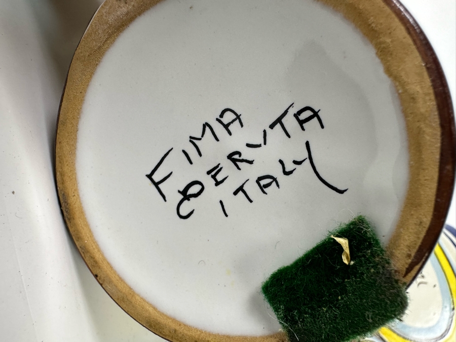 Pair Of Hand Painted Decorative Italian Cannisters 5W X 7H And Italian Hand Painted Salt & Pepper Shakers Retails $250+ [Photo 9]