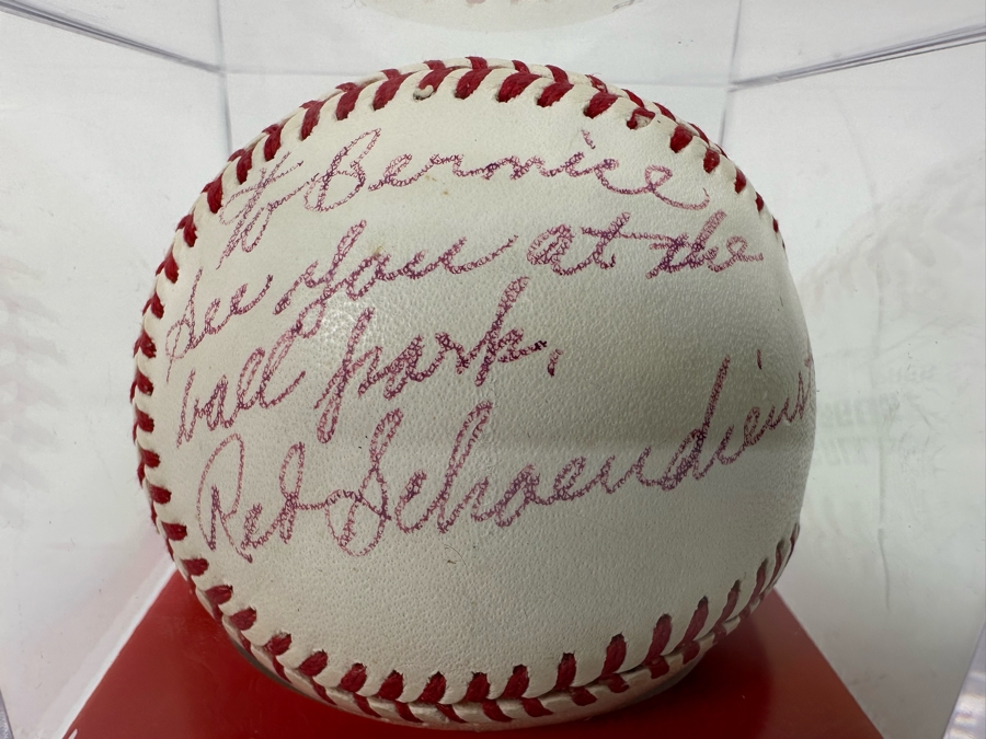 Autographed Red Schoendienst Baseball St Louis Cardinals Hall of Famer MLB [Photo 3]