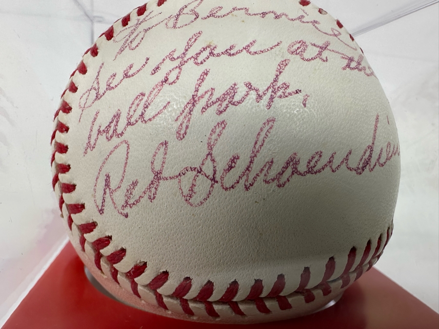 Autographed Red Schoendienst Baseball St Louis Cardinals Hall of Famer MLB [Photo 4]