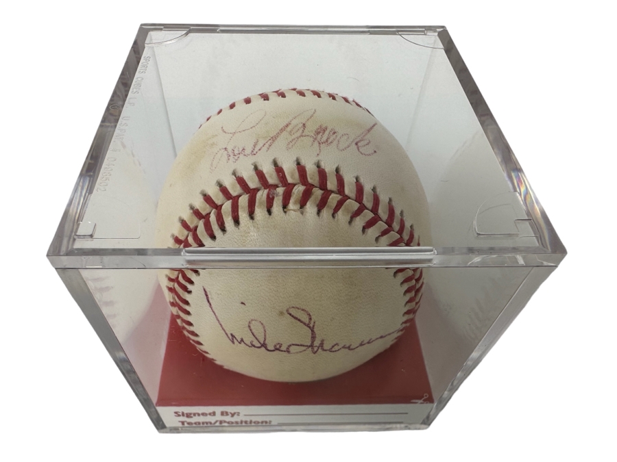 Autographed Lou Brock (Hall Of Famer) & Mike Shannon Baseball St Louis Cardinals MLB [Photo 1]