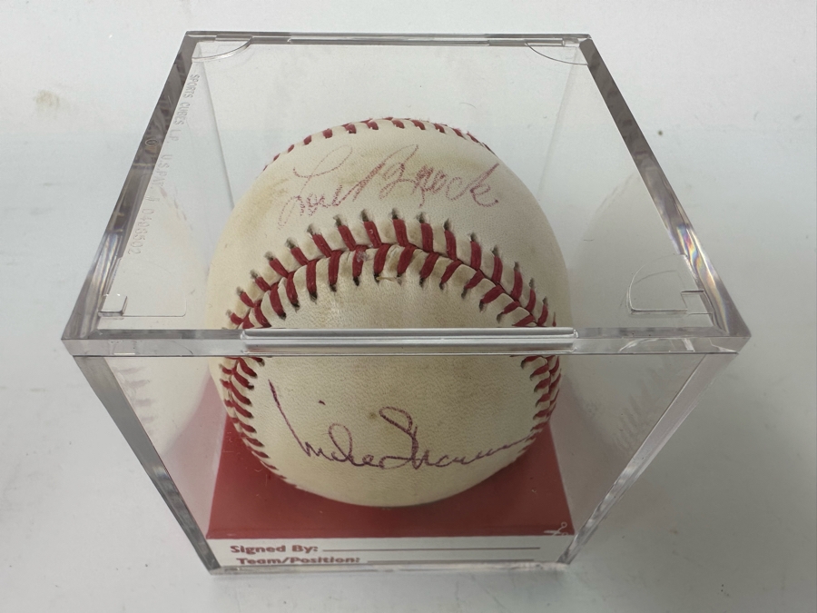 Autographed Lou Brock (Hall Of Famer) & Mike Shannon Baseball St Louis Cardinals MLB [Photo 4]