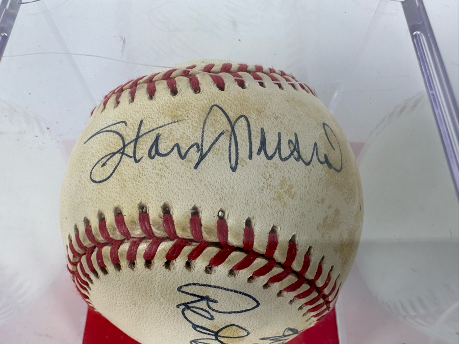 Autographed Stan Musial (Hall Of Famer), Red Schoendienst (Hall Of Famer) & Jack Buck (Sportscaster) Baseball St Louis Cardinals MLB [Photo 4]