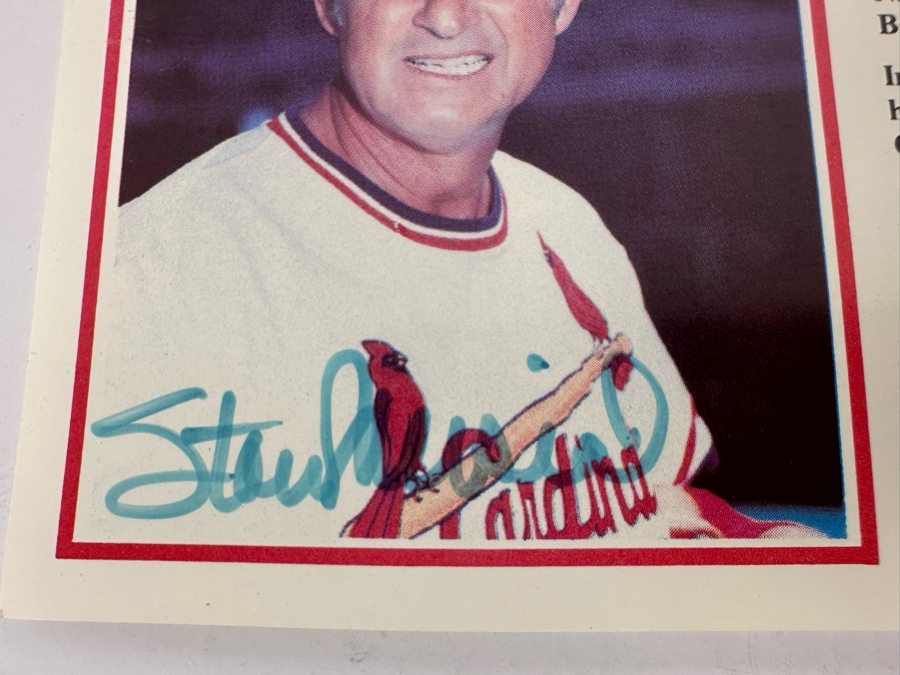 Autographed Stan Musial (Hall Of Famer) Stat Card From Stan The Man, Inc 6 X 3.5 [Photo 5]