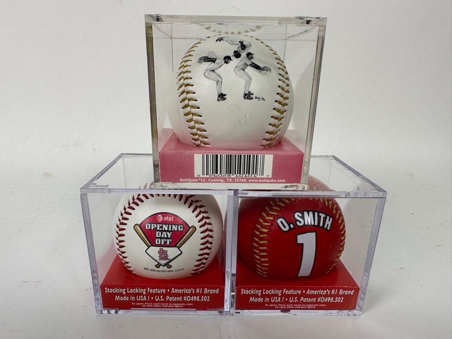 Three St Louis Cardinals MLB Baseballs Unsigned [Photo 2]