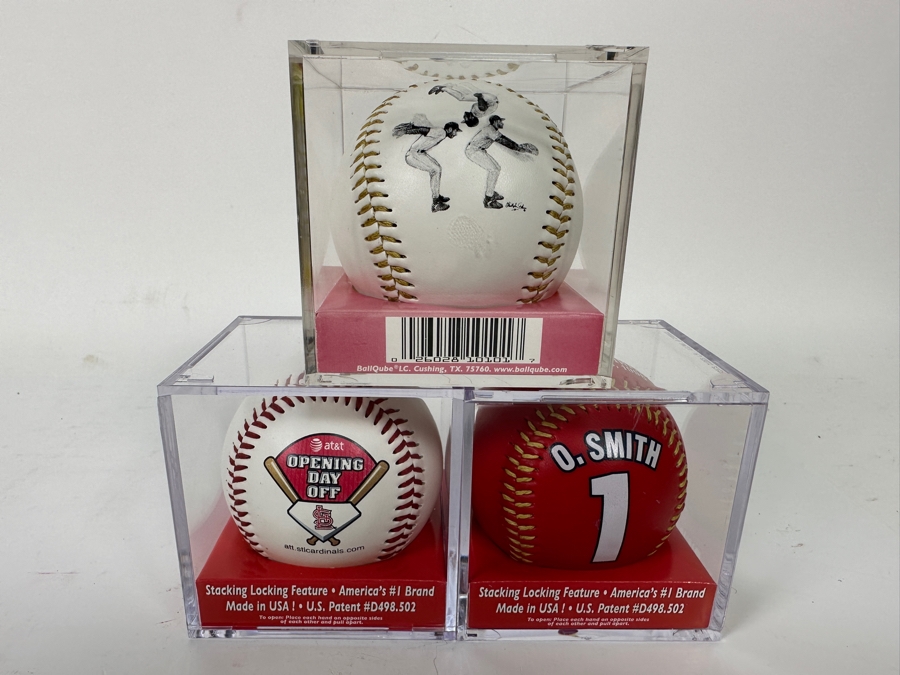 Three St Louis Cardinals MLB Baseballs Unsigned [Photo 3]