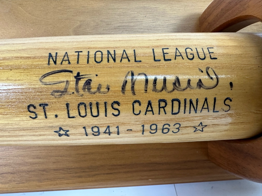 Autographed Stan Musial (Hall Of Famer) Limited Edition 1969 Hall Of Fame Bat Numbered 3426 Of 3630 St Louis Cardinals MLB With Wall Display Stand 36W X 6H [Photo 10]