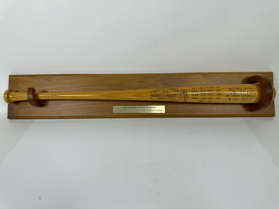 Autographed Stan Musial (Hall Of Famer) Limited Edition 1969 Hall Of Fame Bat Numbered 3426 Of 3630 St Louis Cardinals MLB With Wall Display Stand 36W X 6H [Photo 7]