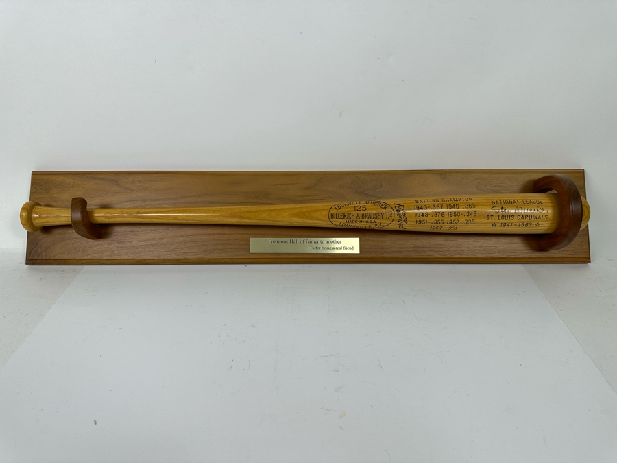 Autographed Stan Musial (Hall Of Famer) Limited Edition 1969 Hall Of Fame Bat Numbered 3426 Of 3630 St Louis Cardinals MLB With Wall Display Stand 36W X 6H [Photo 8]