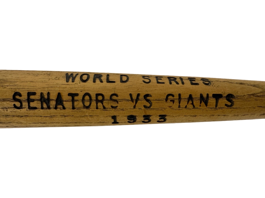 Vintage 1933 Senators Vs Giants MLB World Series Souvenir Bat 17.75L [Photo 4]
