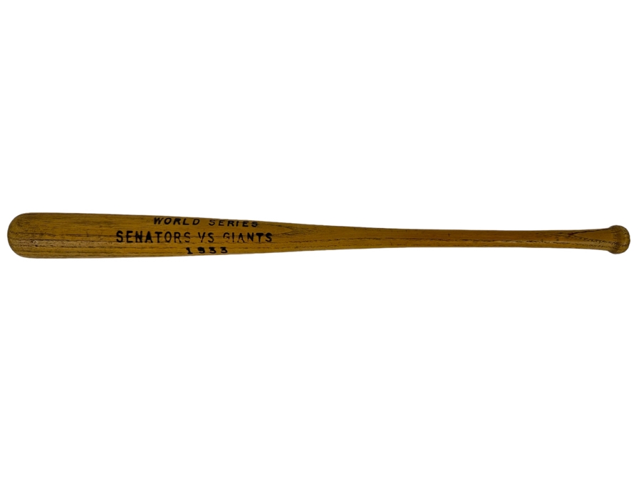 Vintage 1933 Senators Vs Giants MLB World Series Souvenir Bat 17.75L [Photo 2]