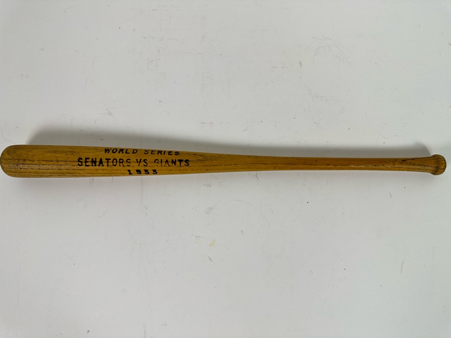 Vintage 1933 Senators Vs Giants MLB World Series Souvenir Bat 17.75L [Photo 6]