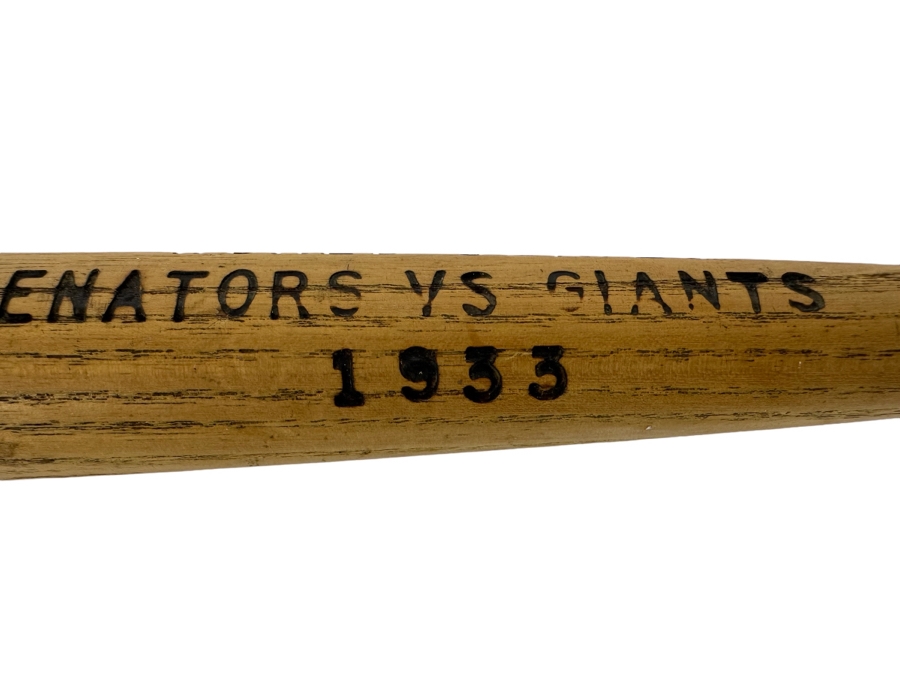 Vintage 1933 Senators Vs Giants MLB World Series Souvenir Bat 17.75L [Photo 5]