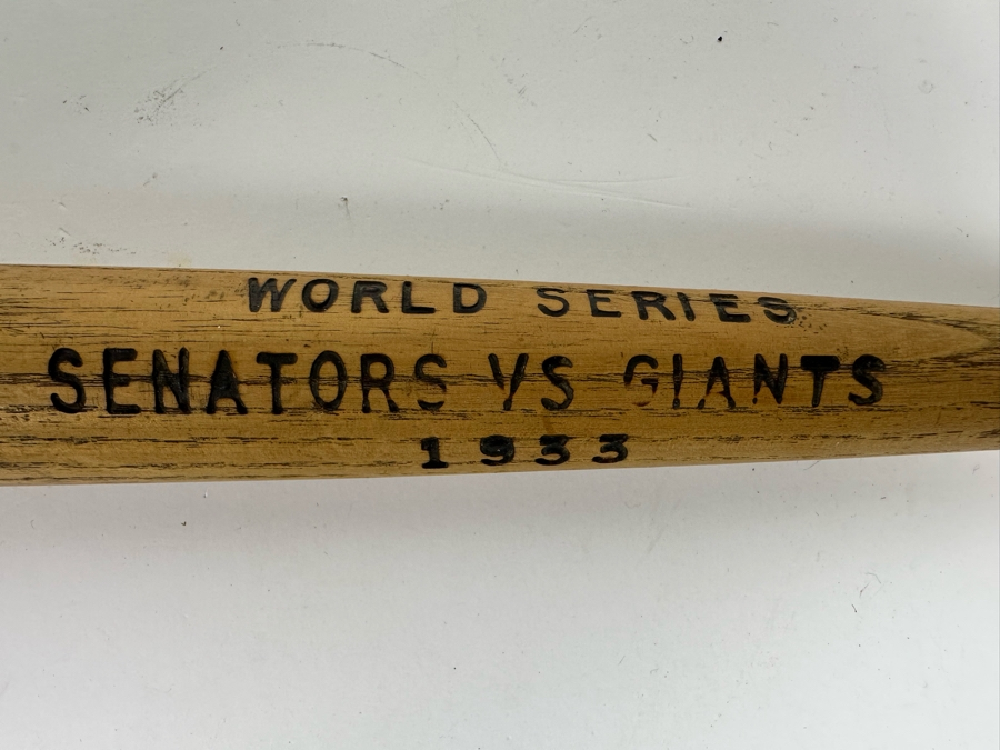Vintage 1933 Senators Vs Giants MLB World Series Souvenir Bat 17.75L [Photo 8]
