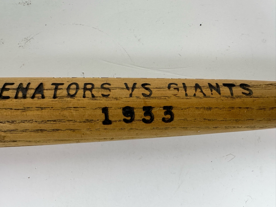 Vintage 1933 Senators Vs Giants MLB World Series Souvenir Bat 17.75L [Photo 9]