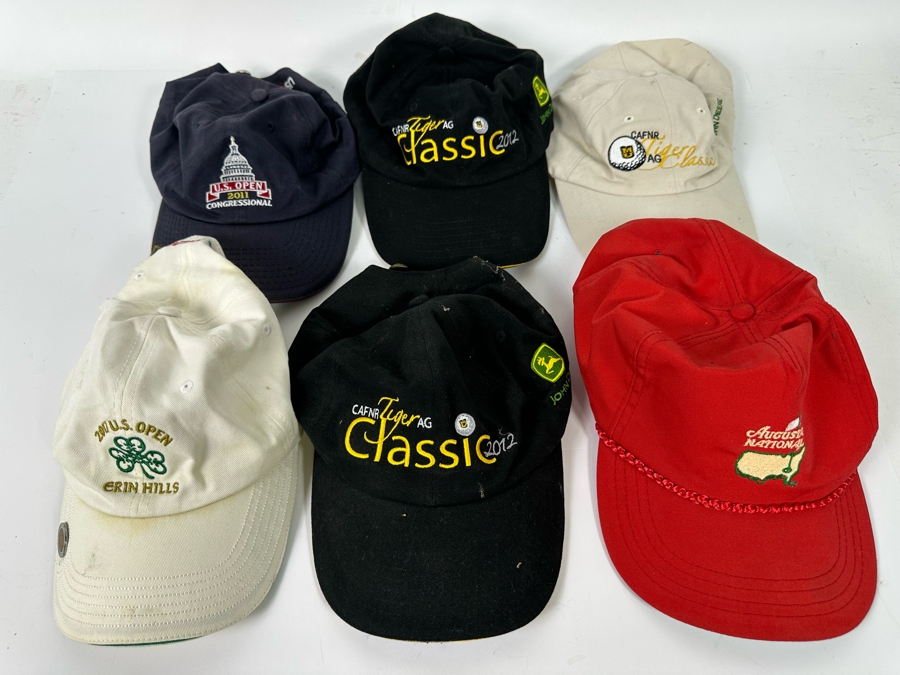 Six Golf Tournament Baseball Caps Hats