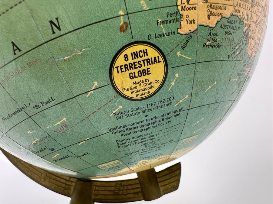 Vintage 8' Terrestrial Desk Globe [Photo 6]