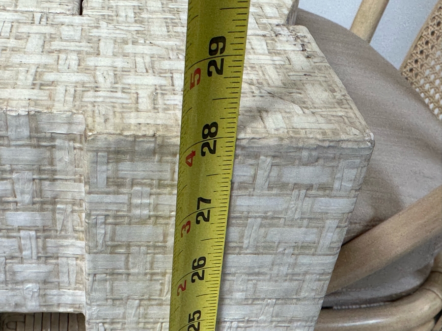 Vintage Gaming Table With Inlaid Wooden Chess And Backgammon Board 42W X 37D X 28H Plus Three Signed McGuire Wicker Chairs (One Not Shown In Main Photo) [Photo 24]