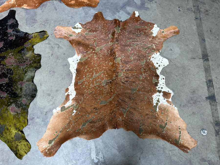 Three Small Cowhide Area Rugs 38 X 42 [Photo 5]