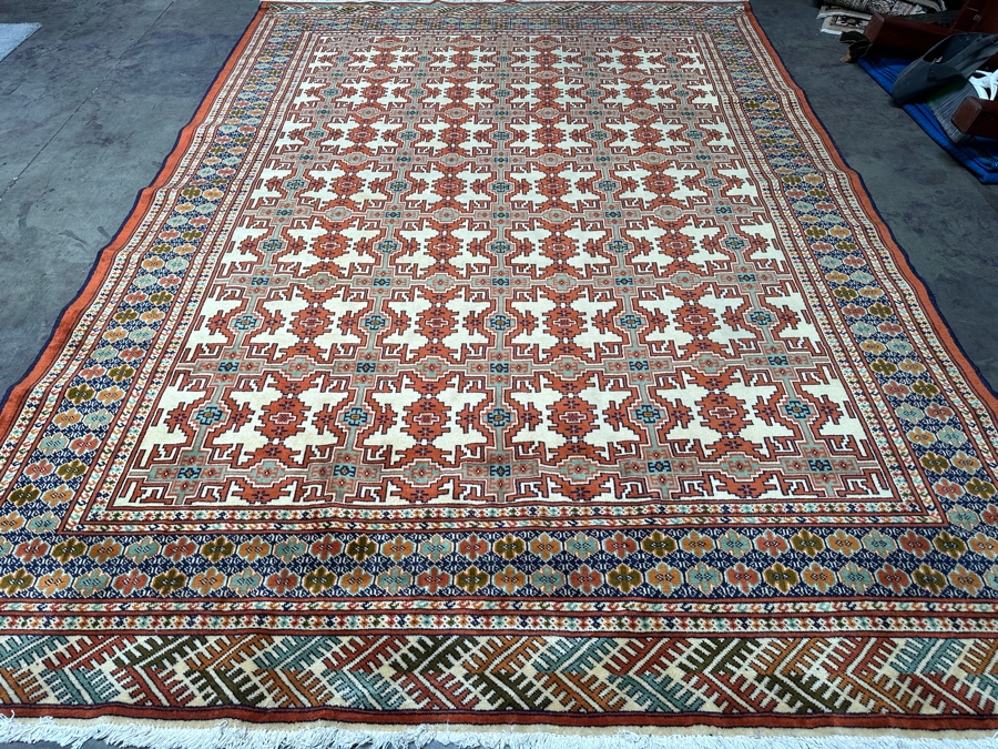 Iranian Hand Knotted Wool Geometric Persian Area Rug 98 X 141 [Photo 4]