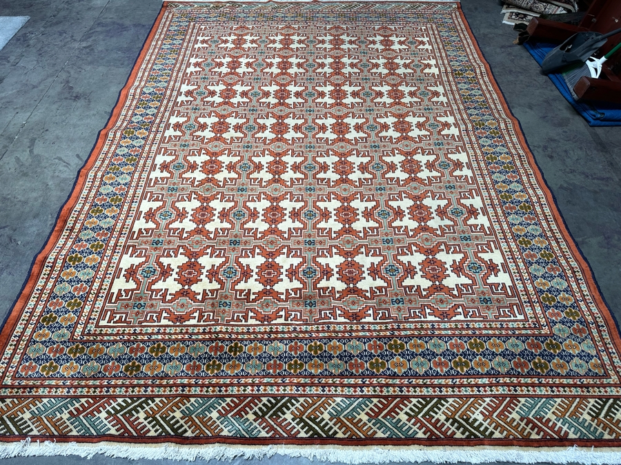 Iranian Hand Knotted Wool Geometric Persian Area Rug 98 X 141 [Photo 3]