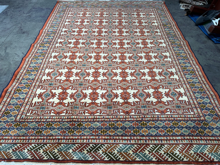 Iranian Hand Knotted Wool Geometric Persian Area Rug 98 X 141 [Photo 5]