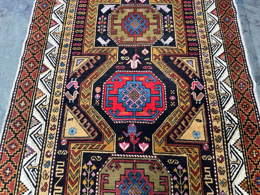 Hand Knotted Wool Persian Rug Geometric 56 X 133 [Photo 10]