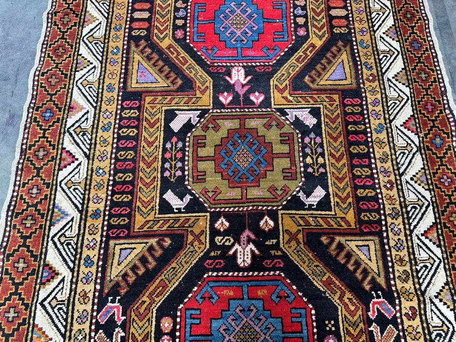 Hand Knotted Wool Persian Rug Geometric 56 X 133 [Photo 12]