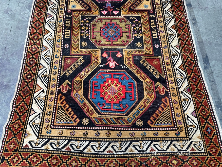 Hand Knotted Wool Persian Rug Geometric 56 X 133 [Photo 7]