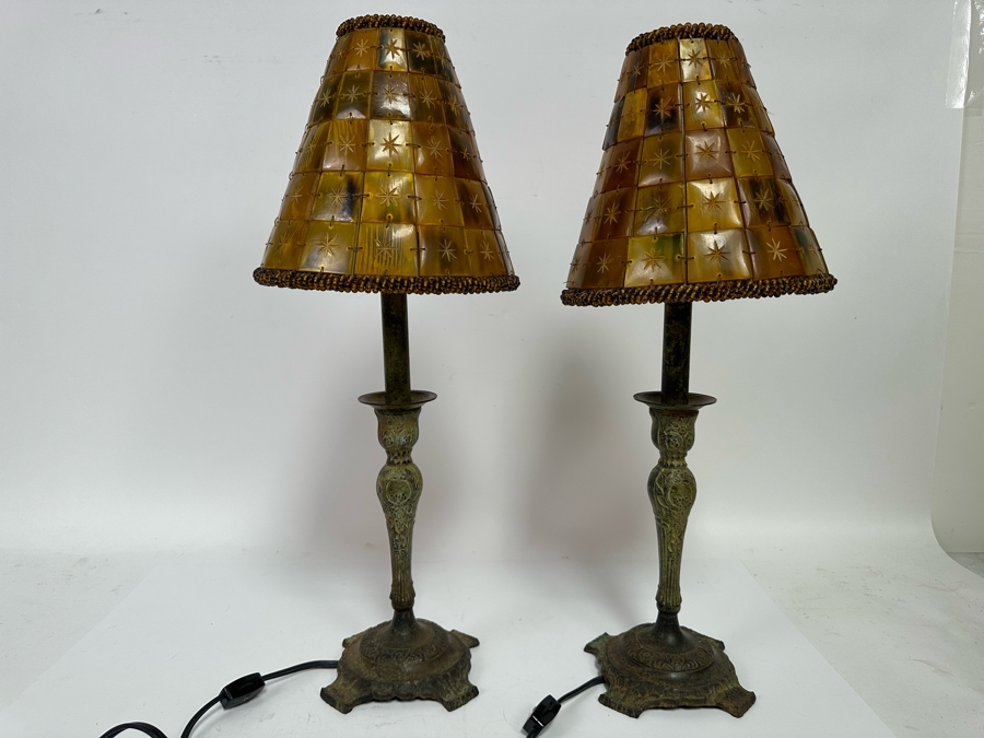 Pair Of Metal Table Lamps 22H [Photo 4]