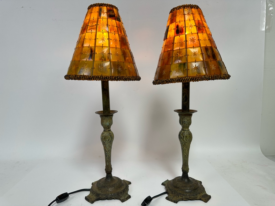 Pair Of Metal Table Lamps 22H   52807 Ntkl 