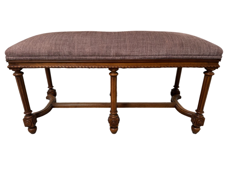 Camard Wooden Upholstered Bench Drake Made In France 39.5W X 16D X 21H